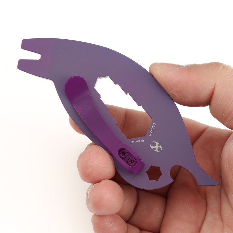 Kansept EDC Tool CrowBar G009A4 Purple Anodized Titanium Multifunctional EDC Tool for Everyday Carry Designed by Rolf Helbig