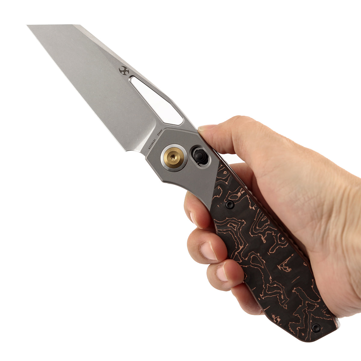 Kansept QTRO | Crossbar Lock | Beadblasted Titanium and Copper