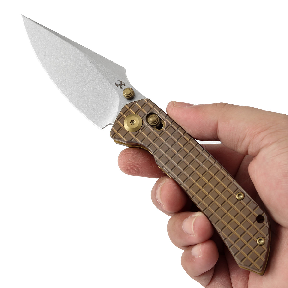 KANSEPT Fenrir Crossbar Lock Knife Bronze Anodized Titanium with