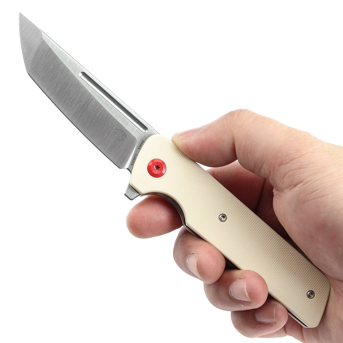 KANSEPT Anomaly Flipper Knife Ivory G10 Handle (3.14''CPM