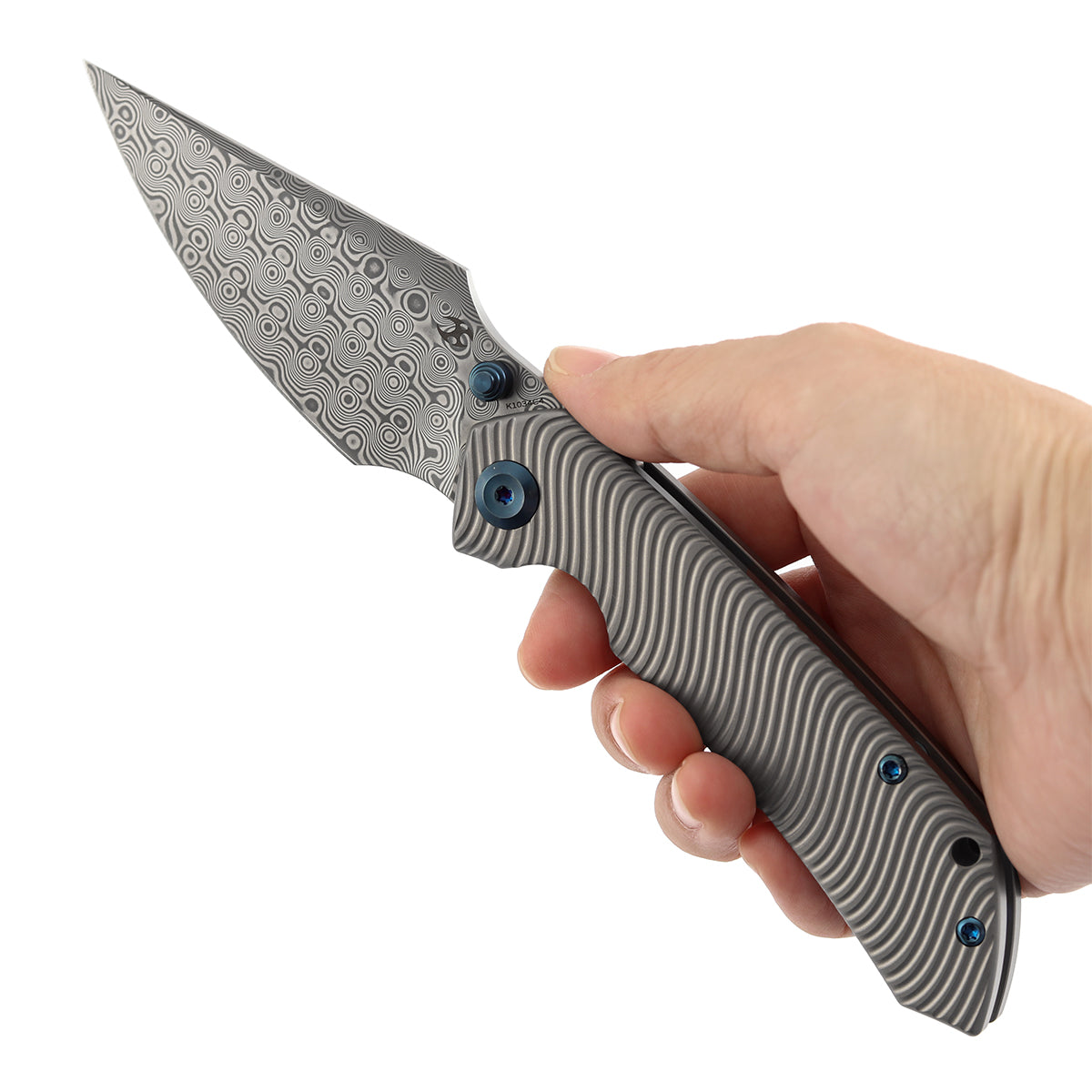 KANSEPT Fenrir Frame Lock Beadblasted Titanium with Micro Milled