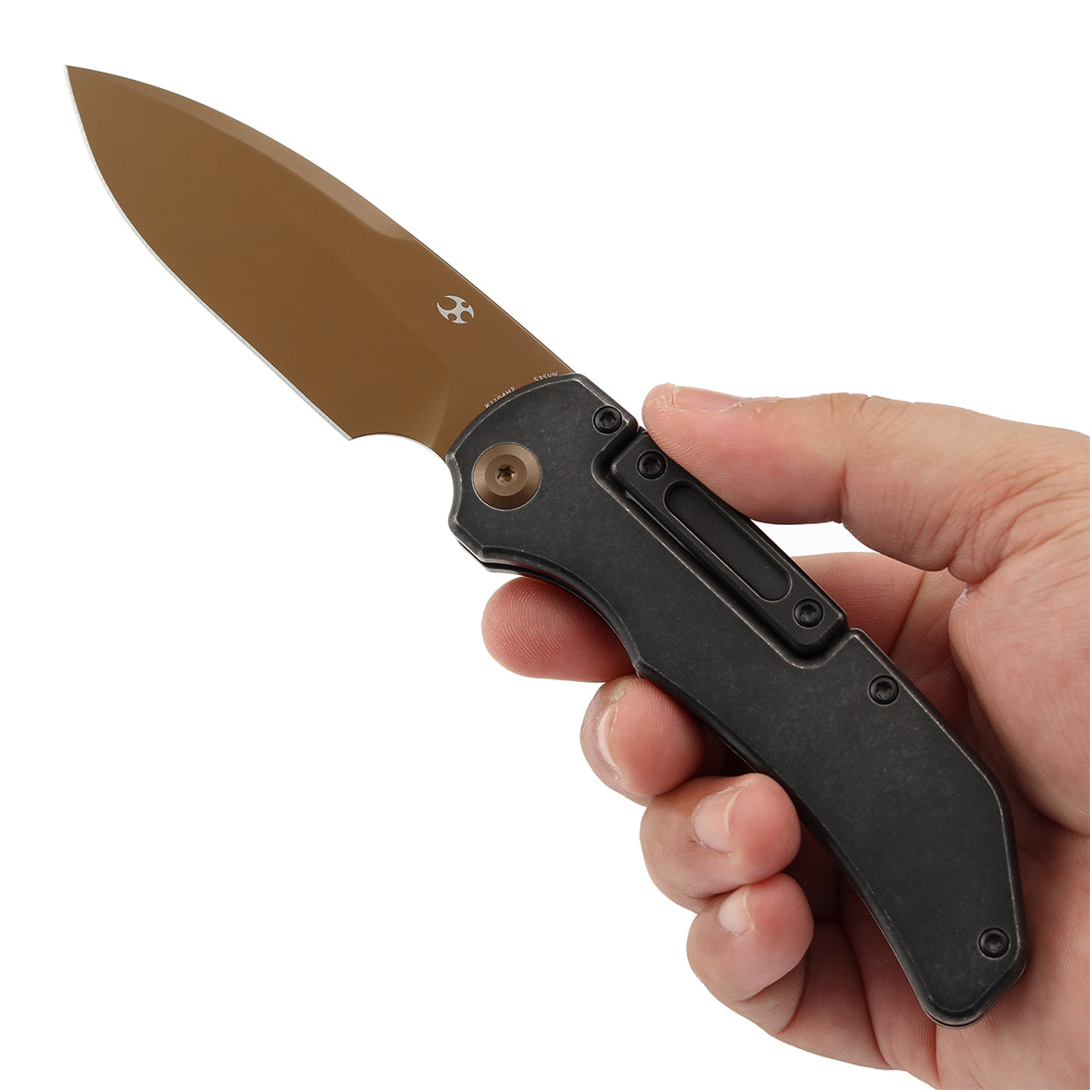 KANSEPT Hazard Bali Lock Knife Black Stonewashed Titanium Handle