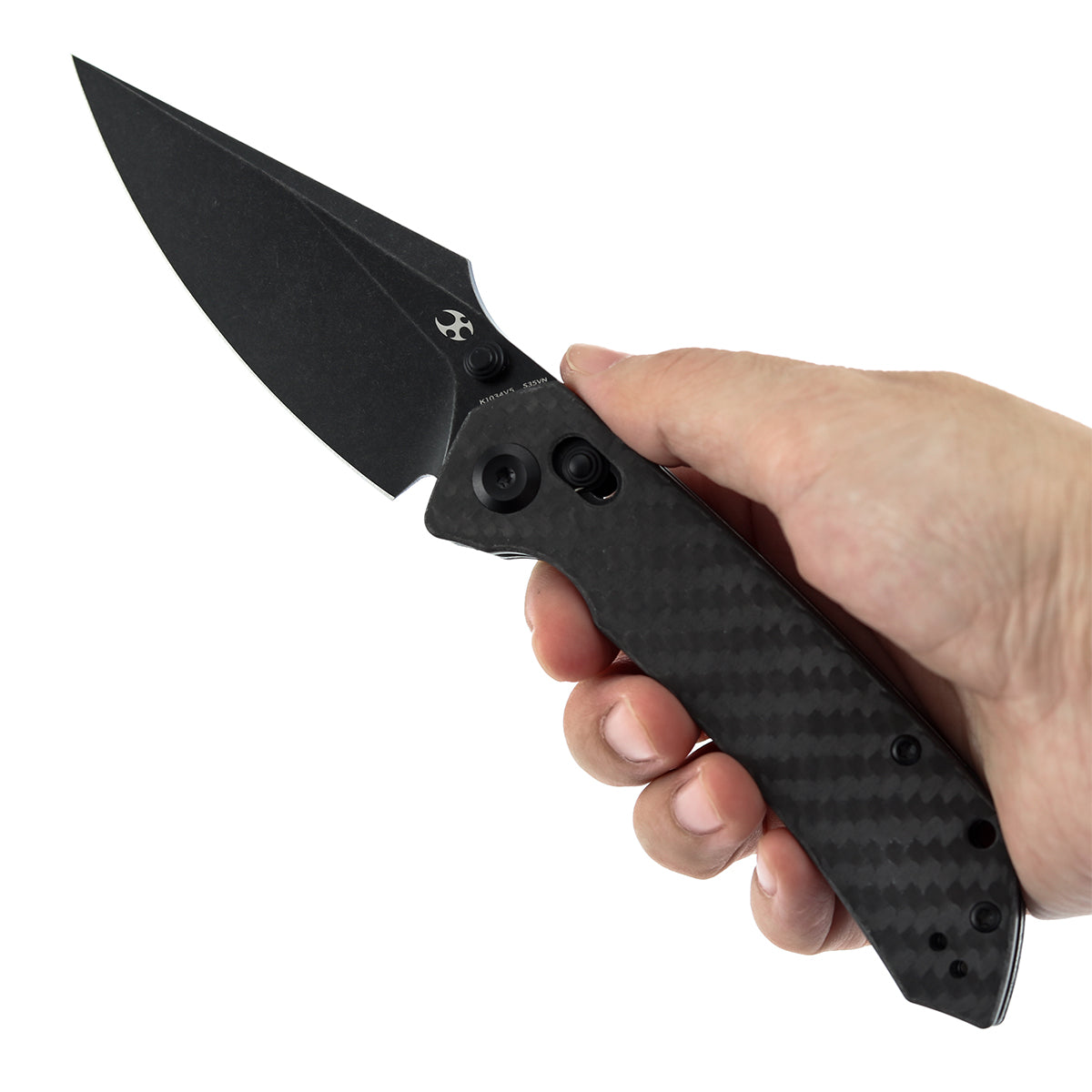 KANSEPT Fenrir Crossbar Lock Knife Twill Cabrbon Fiber Handle