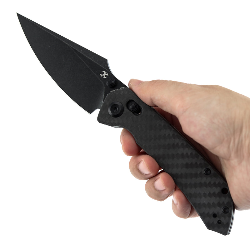 KANSEPT Fenrir Crossbar Lock Knife Twill Cabrbon Fiber Handle (3.48'' CPM S35VN Blade) Greg Schob Design - K1034V5