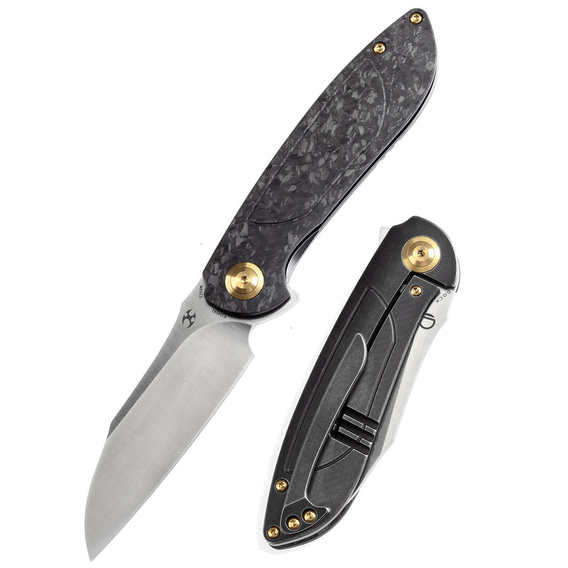 KANSEPT Prometheus Folding Knife Shred Carbon Fiber Handle(3.29'' CPM S35VN Blade)D.O.C.K. Design-K1040A1