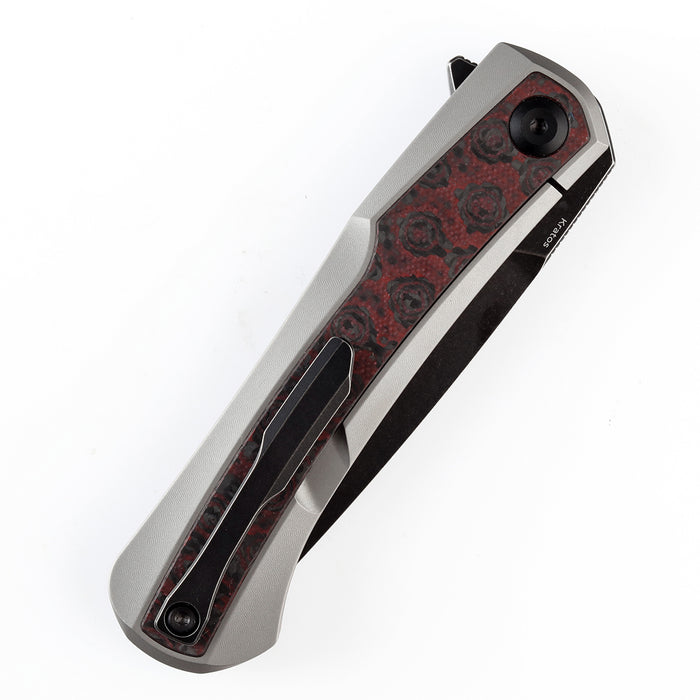 KANSEPT Kratos Flipper Knife Titanium +  Black Carbon Fiber Inlay Handle (3.79‘'CPM-S35VN Blade)Ostap Hel Design-K1024A9