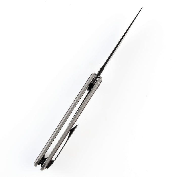 KANSEPT Kratos Flipper Knife Titanium +  Black Carbon Fiber Inlay Handle (3.79‘'CPM-S35VN Blade)Ostap Hel Design-K1024A9