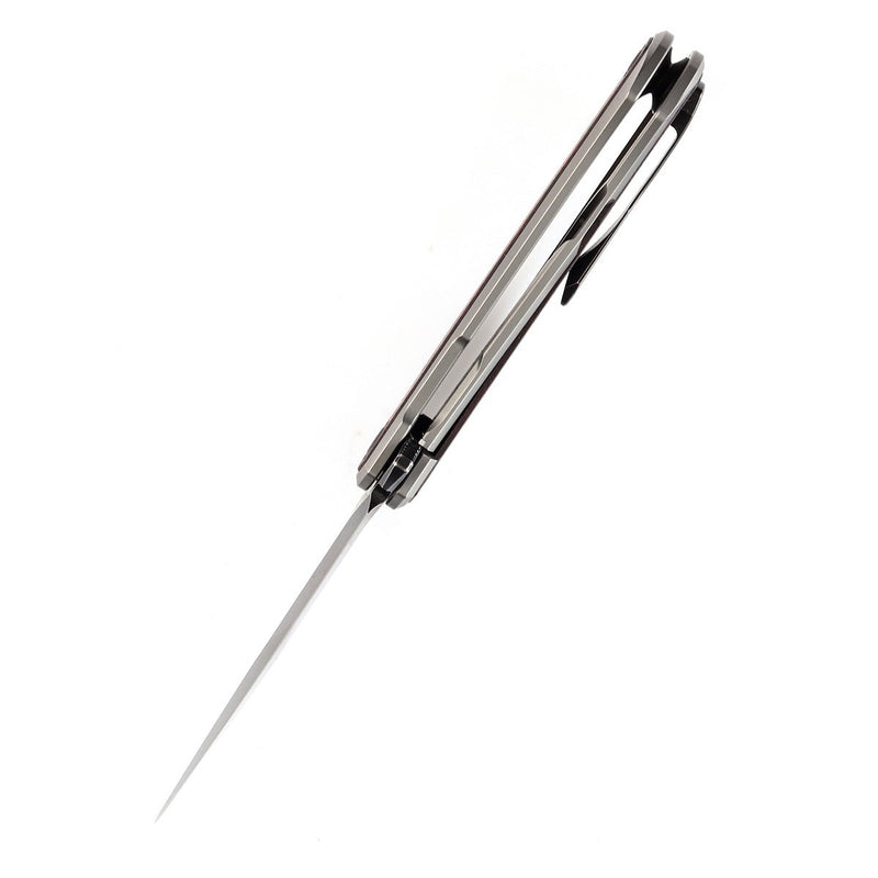 KANSEPT Kratos Flipper Knife Titanium +  Black Carbon Fiber Inlay Handle (3.79‘'CPM-S35VN Blade)Ostap Hel Design-K1024A9