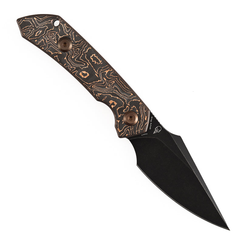 Kansept Fenrir | Fixed Blade | Copper Carbon Fiber |2.87" D2 Blade | Sparrow Knife Design | G3034A2