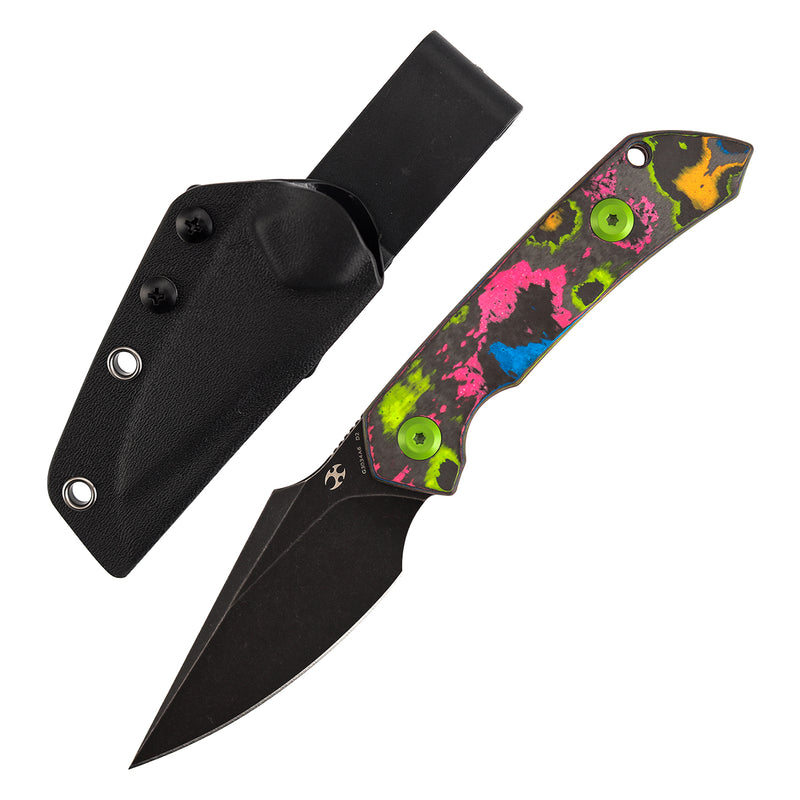 Kansept Fenrir | Fixed Blade | 80S Camo Carbon Fiber |2.87" D2 Blade | Sparrow Knife Design | G3034A6