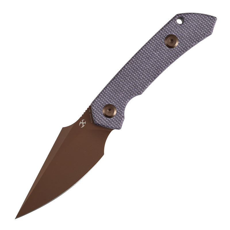 Kansept Fenrir | Fixed Blade | Purple Micarta |2.87" Rose Gold D2 Blade | Sparrow Knife Design | G3034A5