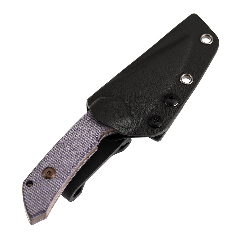 Kansept Fenrir | Fixed Blade | Purple Micarta |2.87" Rose Gold D2 Blade | Sparrow Knife Design | G3034A5