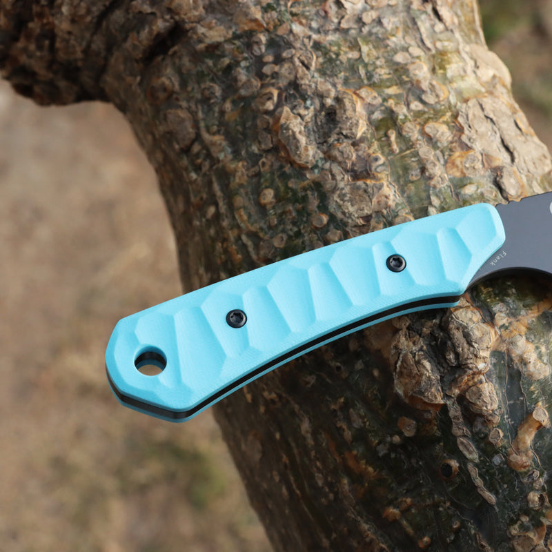 KANSEPT Flank Fixed Blade Sky Blue G10 Handle (3.69'' Grey Coated D2 Blade) TuffKnives Designed- G006A6