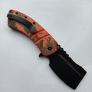 XL Korvid T1030B3 Black Stonewashed 154CM Blade Orange and Camouflage G10 Handle Designed by Koch Tools