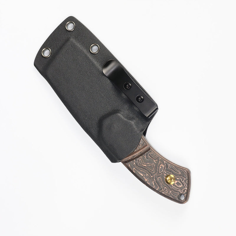 KANSEPT Korvid S Fixed Blade Copper Carbon Fiber + Kydex Sheath Handle (2.9" CPM-S35VN Blade) Koch Tools -G2030A7