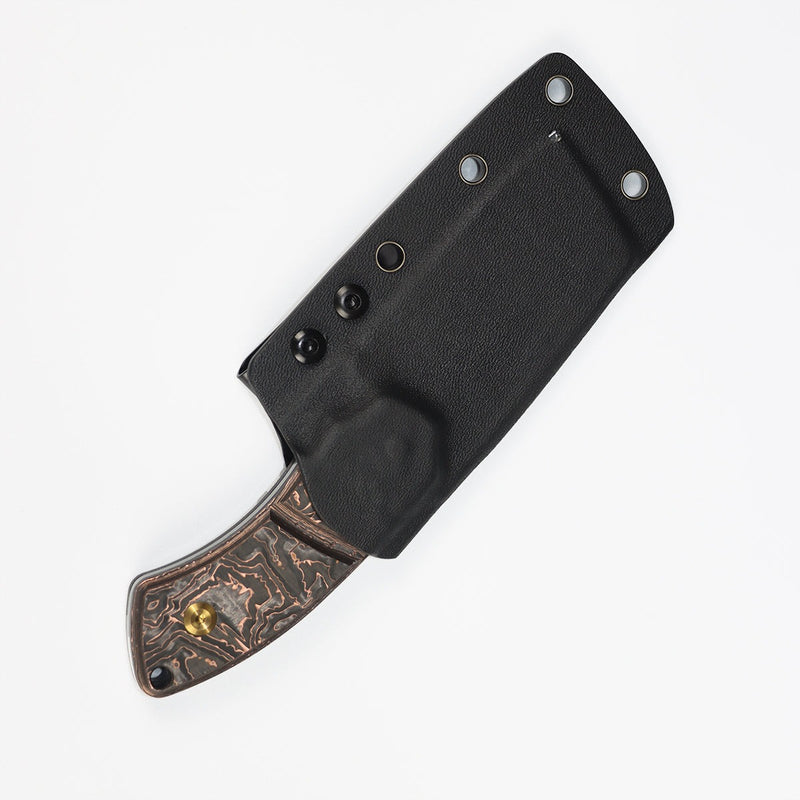 KANSEPT Korvid S Fixed Blade Copper Carbon Fiber + Kydex Sheath Handle (2.9" CPM-S35VN Blade) Koch Tools -G2030A7