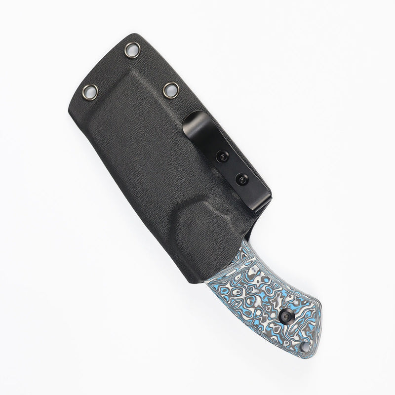 KANSEPT Korvid S Fixed Blade Blue & White Carbon Fiber + Kydex Sheath Handle (2.9" CPM-S35VN Blade) Koch Tools -G2030A6