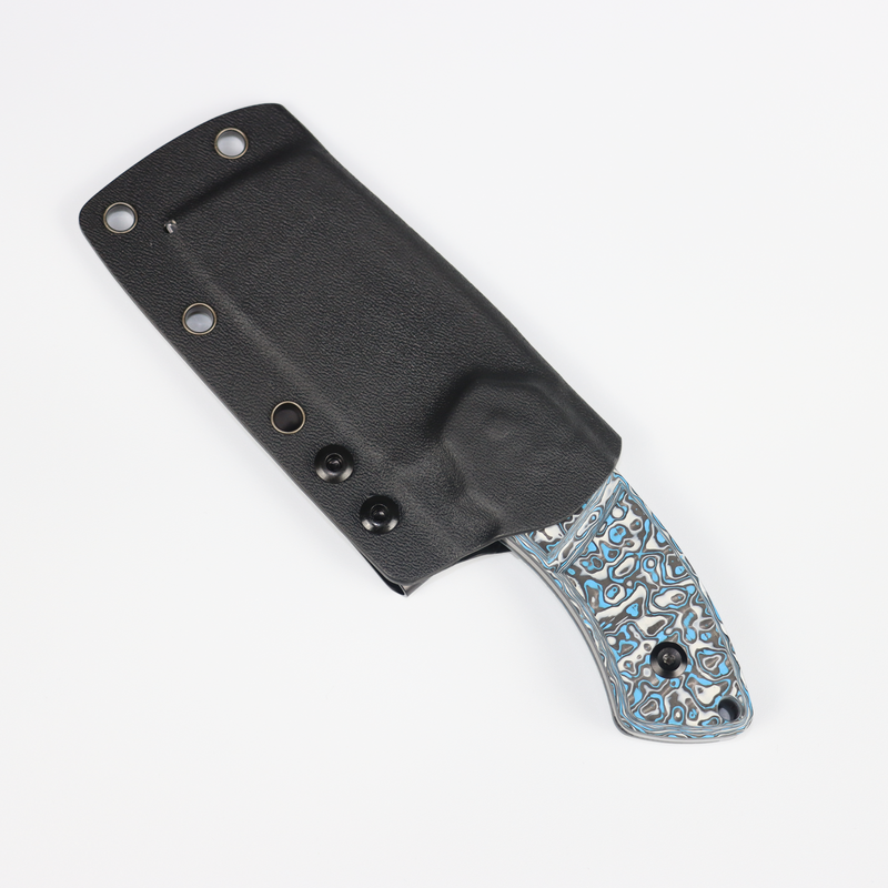 KANSEPT Korvid S Fixed Blade Blue & White Carbon Fiber + Kydex Sheath Handle (2.9" CPM-S35VN Blade) Koch Tools -G2030A6