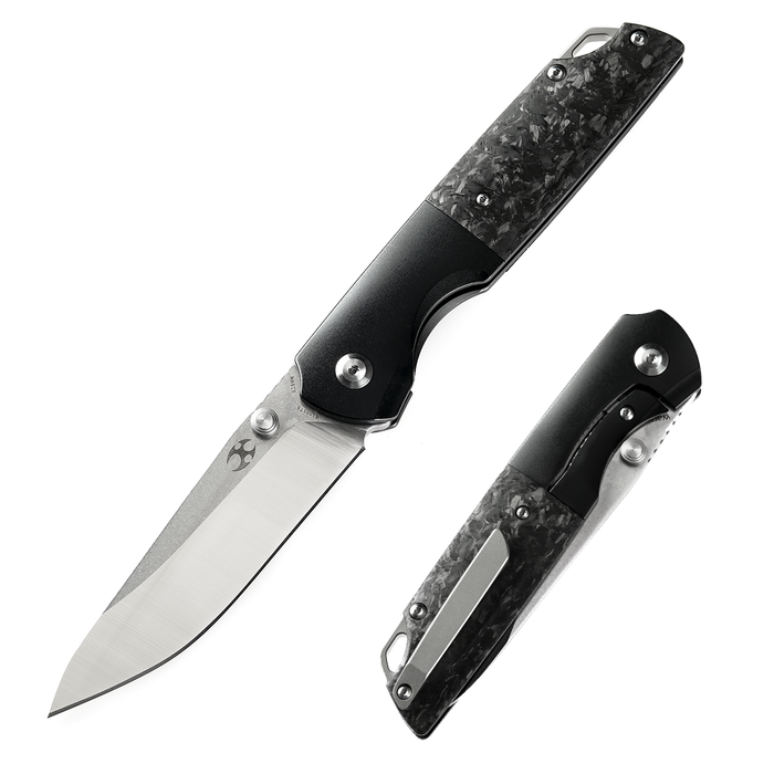 KANSEPT Warrior Thumb Studs Knife Titanium+Carbon Fiber Handle (3.46'' CPM S35VN Blade) Kim Ning Design-K1005T6