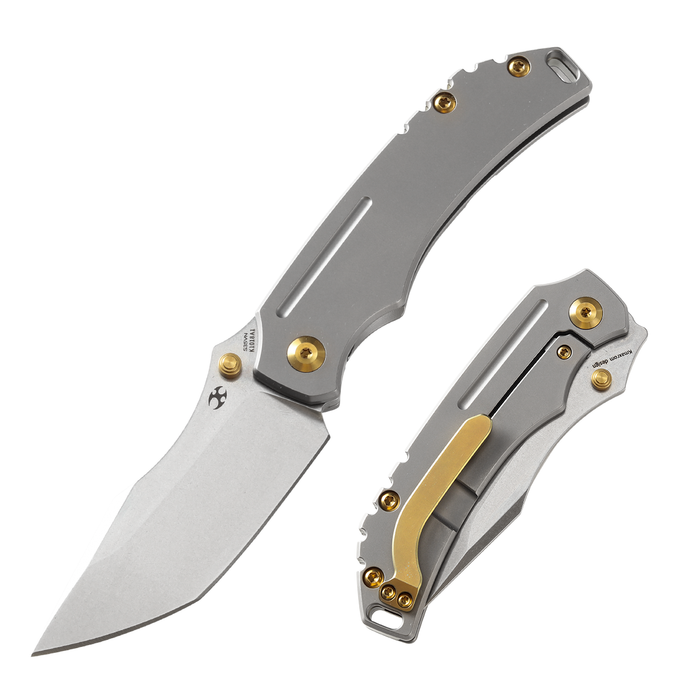 KANSEPT Peican Edc Thumb Knife 6AL4V Titanium Handle (3.0" CPM-S35VN Blade) Kmaxrom Design -K1018A1