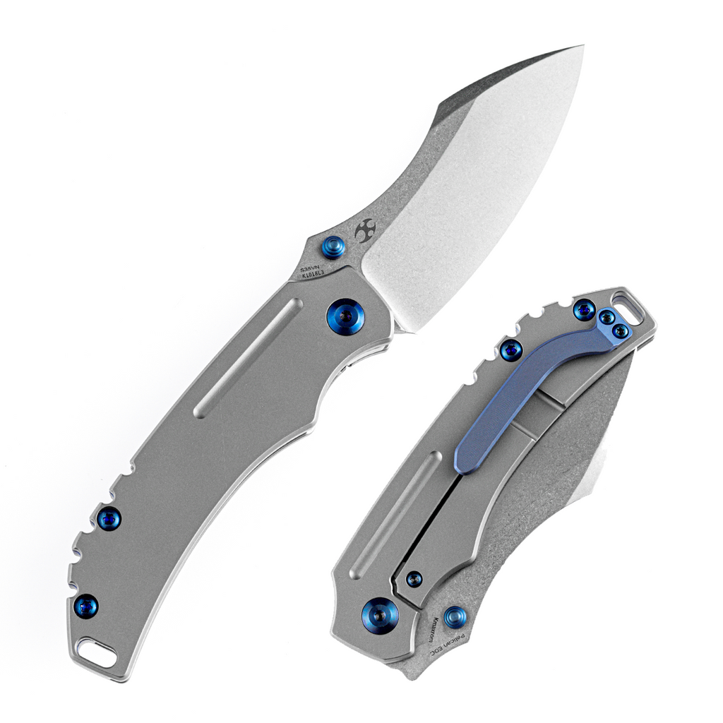 KANSEPT Peican Edc --Left Handed Thumb Knife Stonewashed Titanium