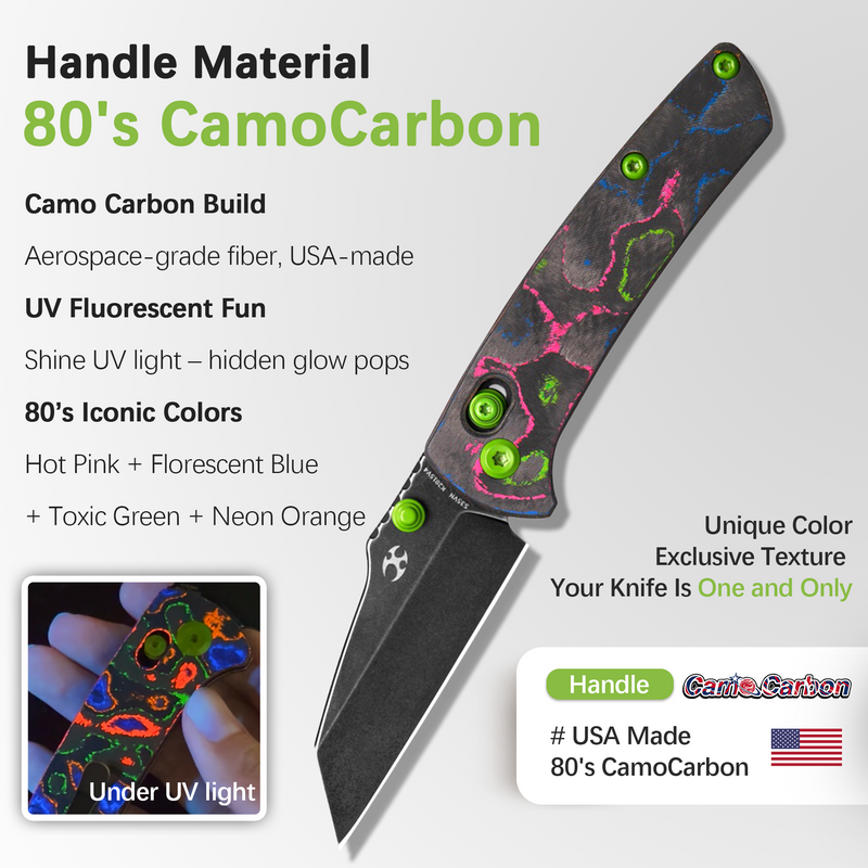 KANSEPT Little Main Street Cross Bar Lock 80S Camo Carbon Fiber Handle (2.26'' CPM S35VN Blade) Dirk Pinkerton Design-K2015V4