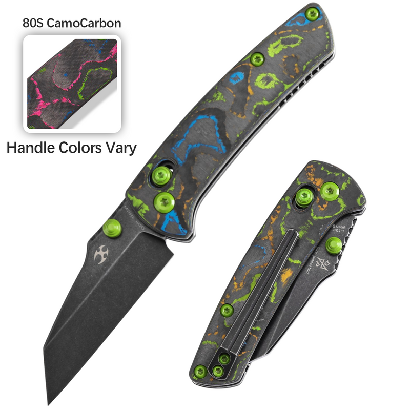 KANSEPT Little Main Street Cross Bar Lock 80S Camo Carbon Fiber Handle (2.26'' CPM S35VN Blade) Dirk Pinkerton Design-K2015V4