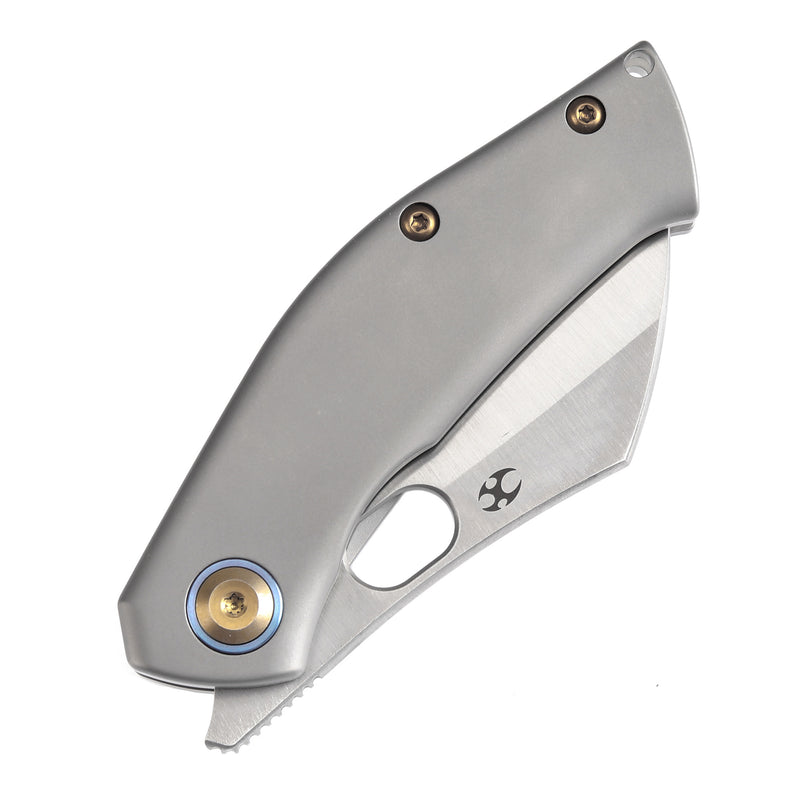 KANSEPT Osprey Thumb Hole Knife Plain Titanium Handle (2.2'' CPM-S35VN Blade) Johnathan Shaw Design - K2087A1