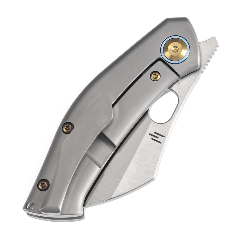 KANSEPT Osprey Thumb Hole Knife Plain Titanium Handle (2.2'' CPM-S35VN Blade) Johnathan Shaw Design - K2087A1