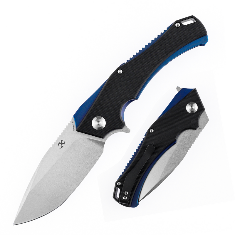 KANSEPT Mini Hellx T2008A1 Stonewashed D2 Blade Black G10 Handle with Mikkel Willumsen Design
