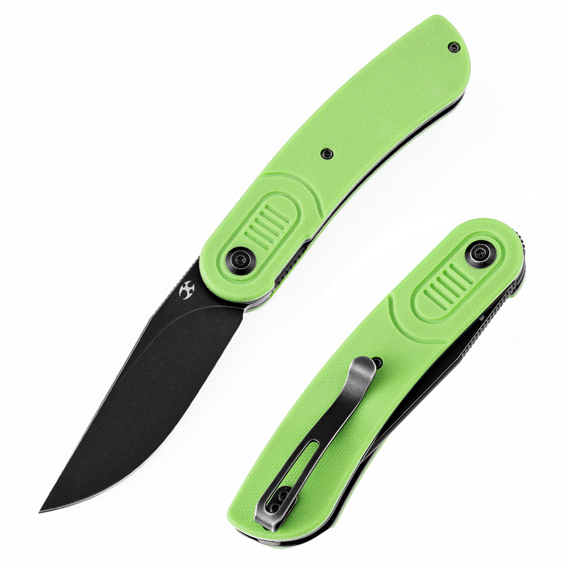 KANSEPT Reverie T2025A4 Black TiCn Coated 154CM Blade Grass Green G10 Handle with Justin Lundquist Design