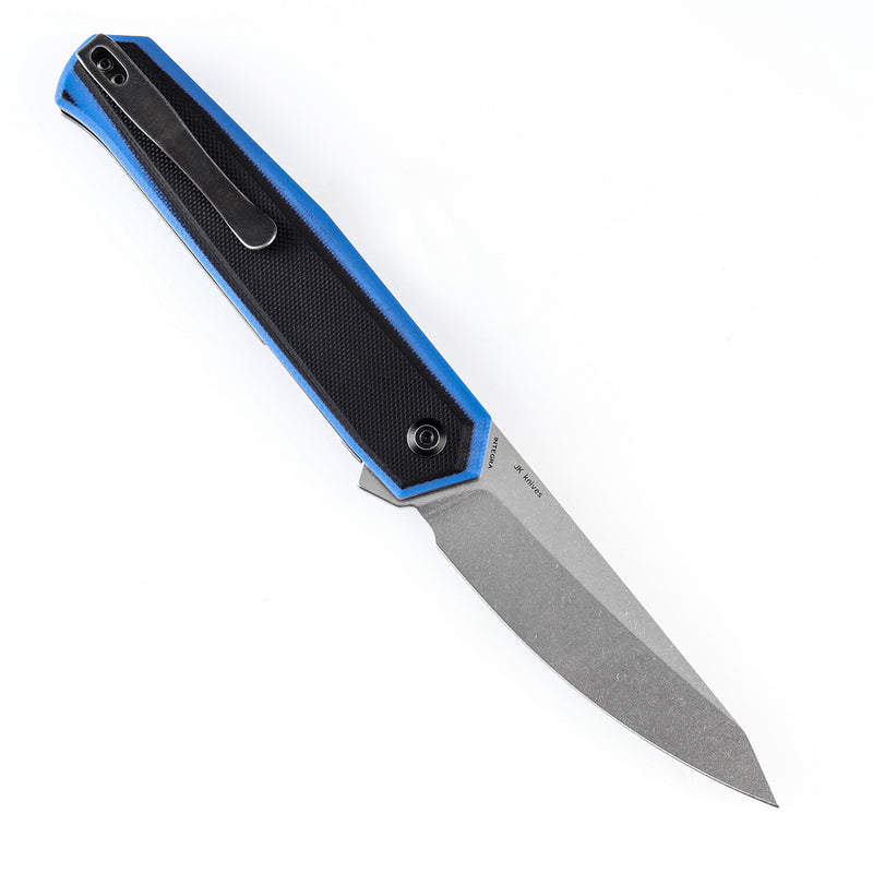 KANSEPT Integra Flipper Knife Blue & Black G10 Handle (3.63''154CM Blade) JK Knives-T1042A1