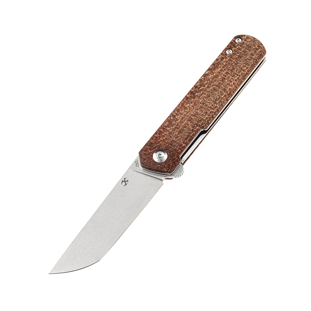 KANSEPT Foosa X2020T1 154CM Blade Liner Lock Folder Brown Micarta