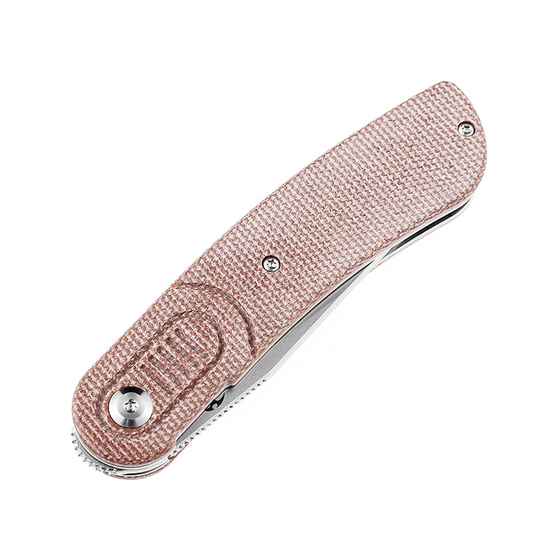 Reverie T2025A6 Stonewashed 154CM Blade Brown Micarta Handle with Justin Lundquist Design