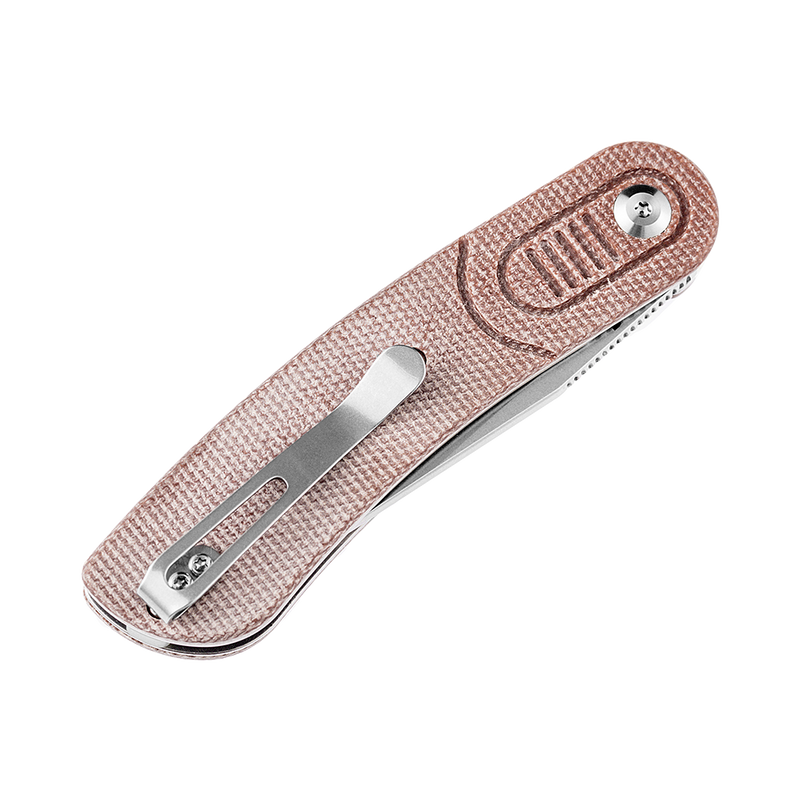 Reverie T2025A6 Stonewashed 154CM Blade Brown Micarta Handle with Justin Lundquist Design