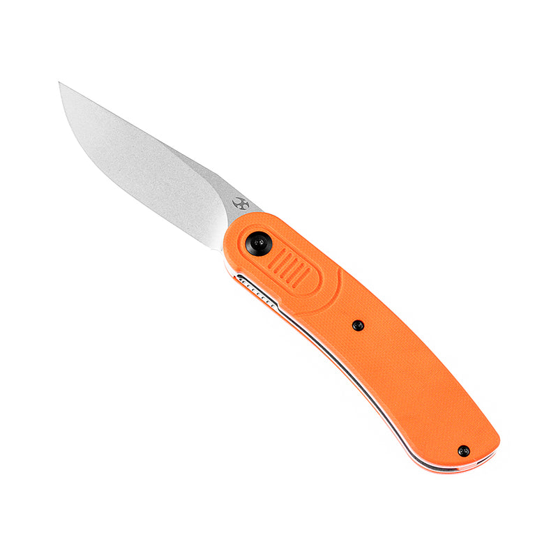 KANSEPT Reverie T2025A3 Stonewashed 154CM Blade Orange G10 Handle with Justin Lundquist Design