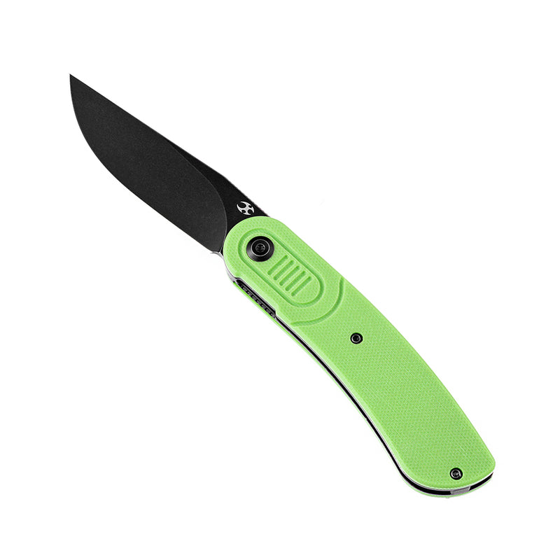 KANSEPT Reverie T2025A4 Black TiCn Coated 154CM Blade Grass Green G10 Handle with Justin Lundquist Design