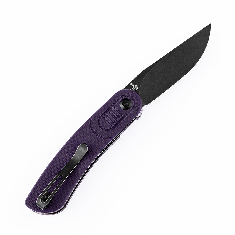 Reverie T2025A5 Black TiCn Coated 154CM Blade Purple G10 Handle with Justin Lundquist Design