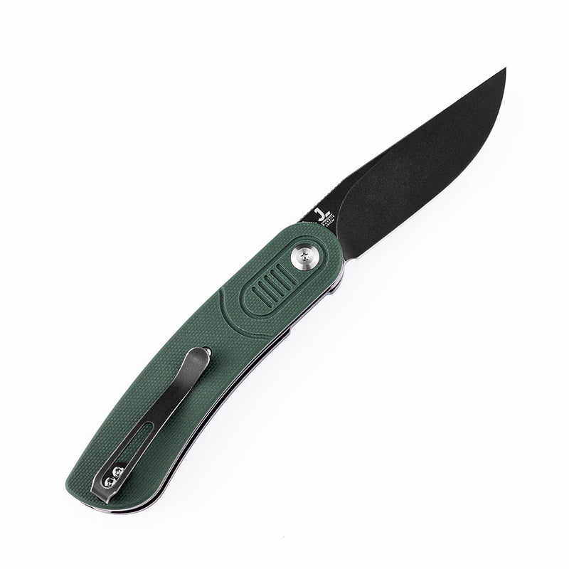 KANSEPT Reverie T2025A2 Black TiCn Coated 154CM Blade Green G10 Handle with Justin Lundquist Design
