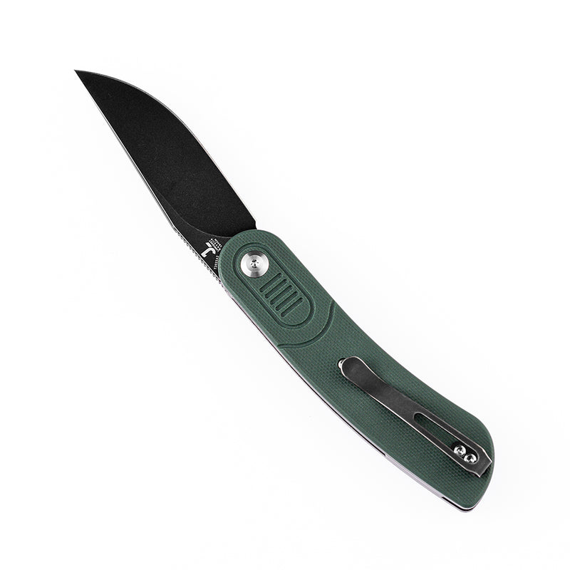 KANSEPT Reverie T2025A2 Black TiCn Coated 154CM Blade Green G10 Handle with Justin Lundquist Design