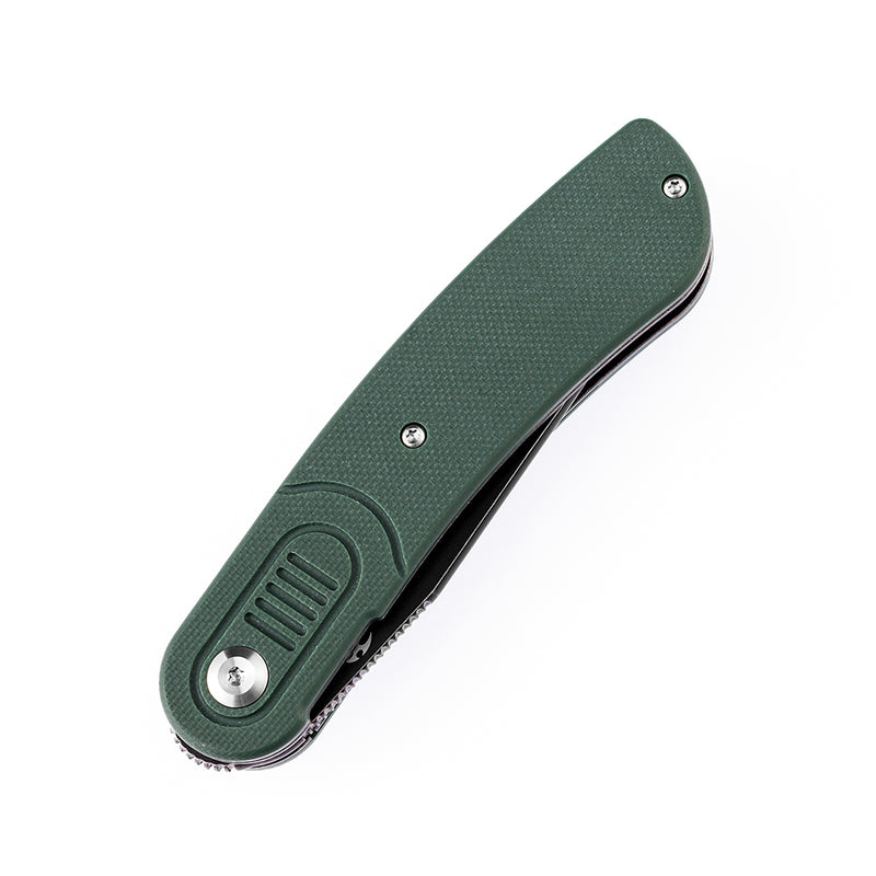 Reverie T2025A2 Black TiCn Coated 154CM Blade Green G10 Handle with Justin Lundquist Design