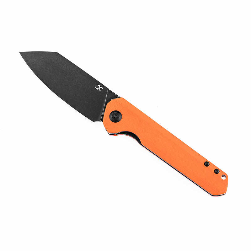 KANSEPT Bulldozer Front Flipper Orange G10 Handle(3.56" Black TiCn Coated D2 Blade) with Kim Ning Design-T1028A7