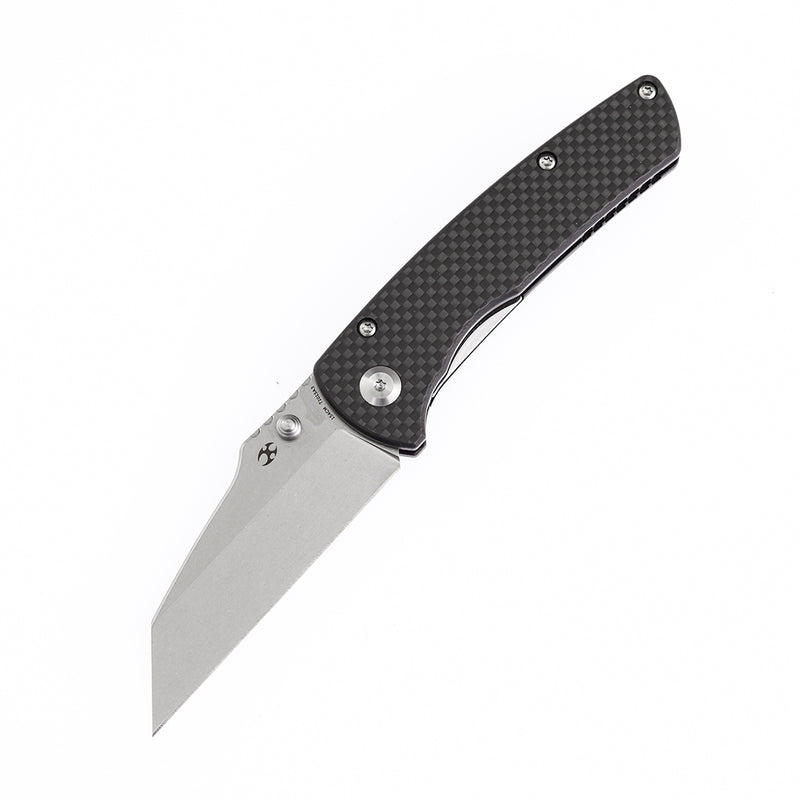KANSEPT Main Street Twill Carbon Fiber Handle Black Stonewashed 154CM Blade Dirk Pinkerton Design-T1015A3
