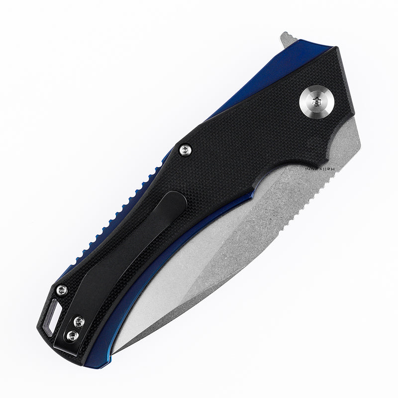 KANSEPT Mini Hellx T2008A1 Stonewashed D2 Blade Black G10 Handle with Mikkel Willumsen Design