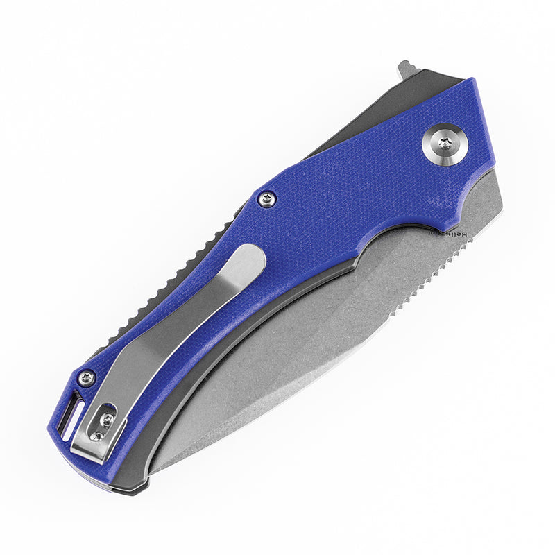 KANSEPT Mini Hellx T2008A3 Stonewashed D2  Blade Blue G10 Handle with Mikkel Willumsen Design