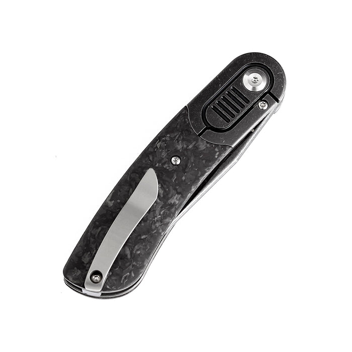 KANSEPT Reverie Front Flipper Knife Thred Carbon Fiber+ Titanium Bolster Handle (2.92'' CPM S35VN Blade)Justin Lundquist Design-K2025A2