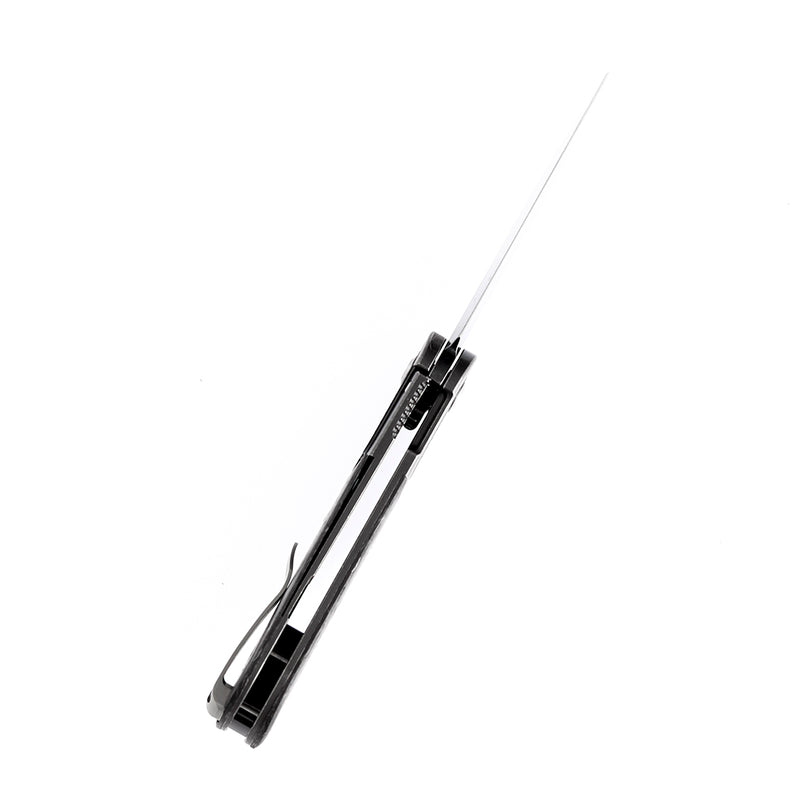 KANSEPT Reverie Front Flipper Knife Thred Carbon Fiber+ Titanium Bolster Handle (2.92'' CPM S35VN Blade)Justin Lundquist Design-K2025A2