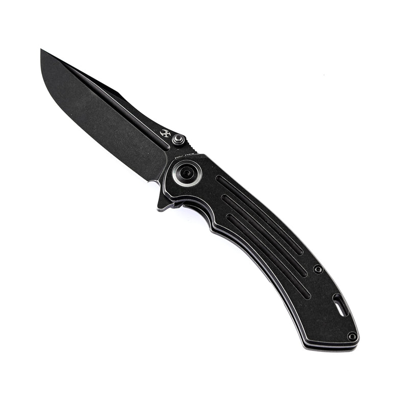 Pretatout K1032A1  Black Anodized Titanium Handle Black TiCn Cotaed CPM-S35VN with Kmaxrom Design