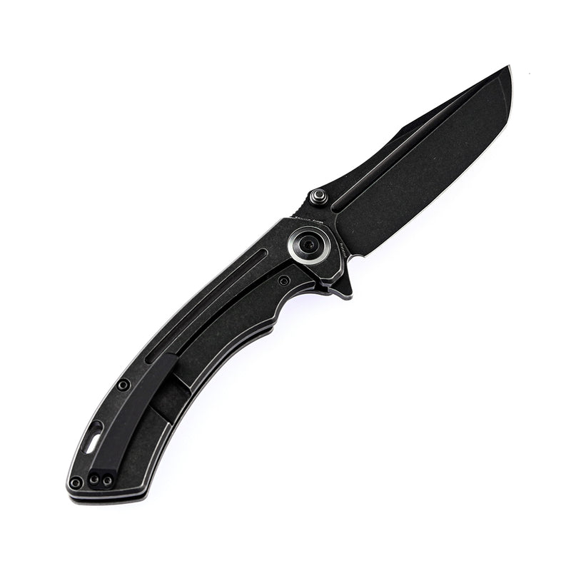 Pretatout K1032T2  Black TiCn Cotaed CPM-S35VN Handle Blade Black Anodized Titanium Handle Handle with Kmaxrom Design