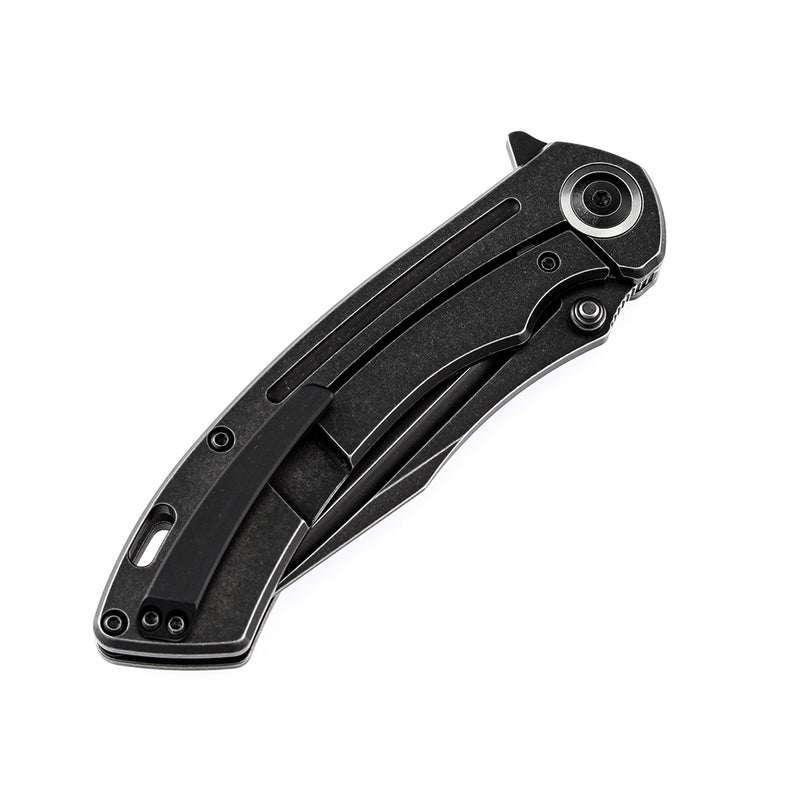 Pretatout K1032T2  Black TiCn Cotaed CPM-S35VN Handle Blade Black Anodized Titanium Handle Handle with Kmaxrom Design